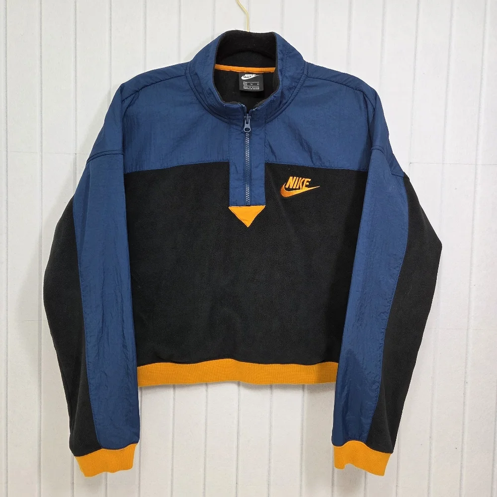 Nike Polar Fleece Half Zip Blue Orange Size‎ XL